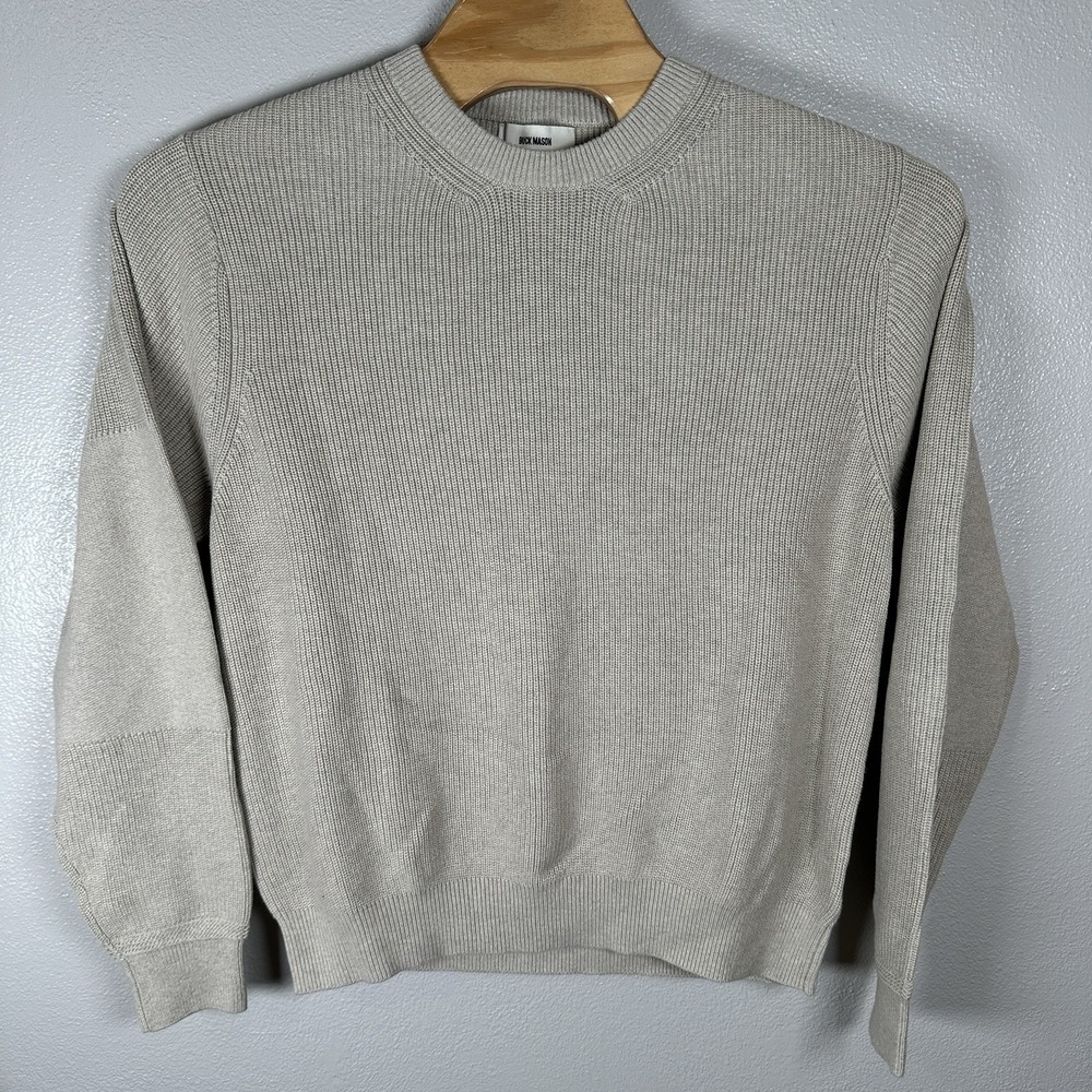 Buck Mason Seafarer Cotton Wool Cashmere Sweater Mens Size XXL Beige Ribbed Knit